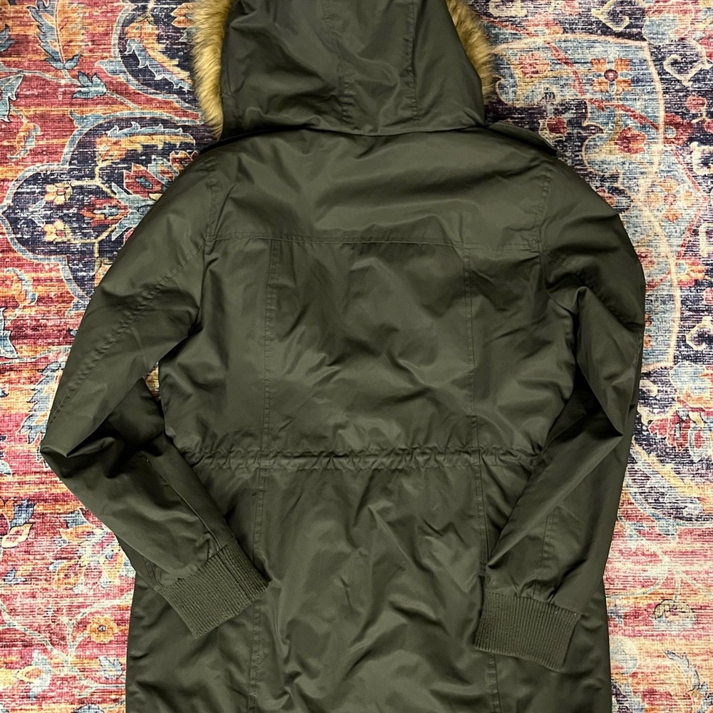 LEVIS Olive Green Sherpa Lined Women's Parka Coat Size Medium - Picture 10 of 16